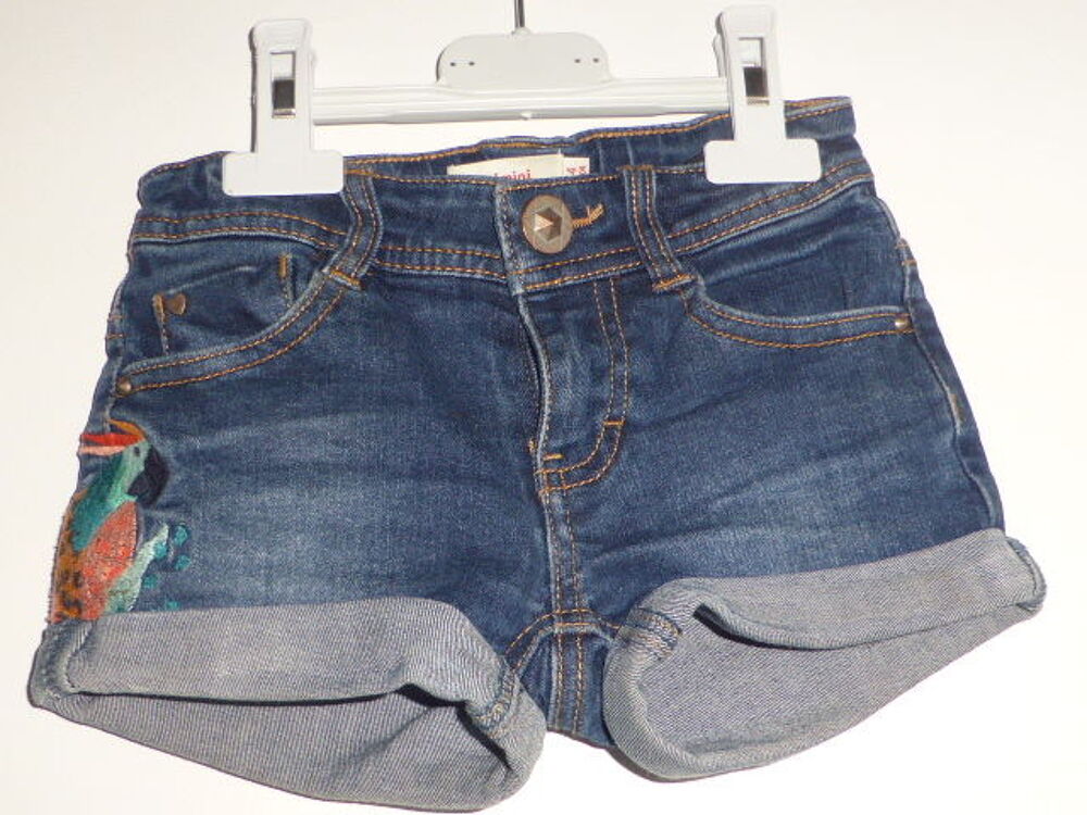 CATIMINI short en jean et t-shirt Petit Bateau corail 4 ans Vêtements enfants