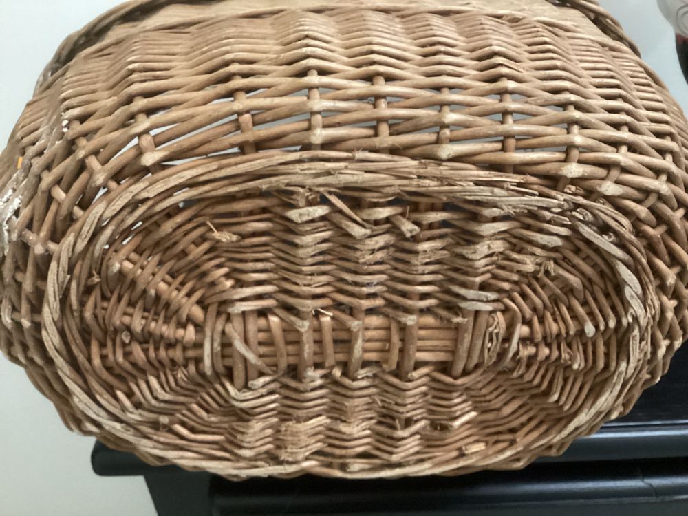 Panier vintage en Osier 1950 Décoration