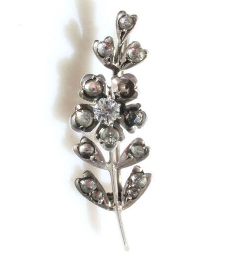 ANCIENNE BROCHE FLEUR en ARGENT PIERRES VINTAGE 35 Nice (06)