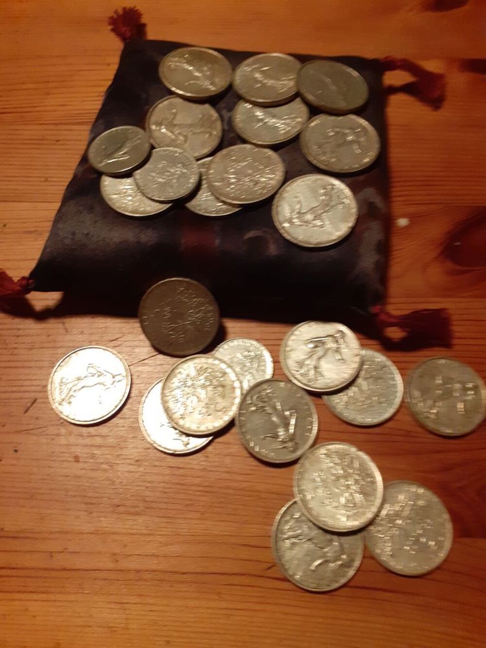 lot de 21 pi&egrave;ces de 5 francs la semeuse 