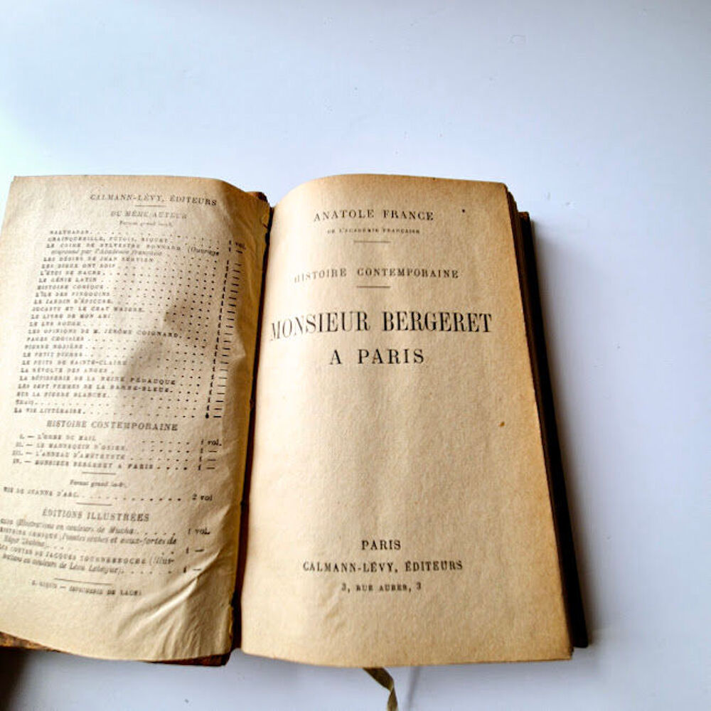 Monsieur Bergeret A Paris par Anatole France; 1923, histoire Livres et BD