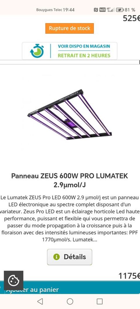 2 lampes led lumatek 600 watts zeus pro 2.9 900 Saint-Laurent-sur-Svre (85)