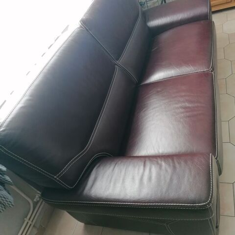 Canap cuir 3 places 250 Wasquehal (59)