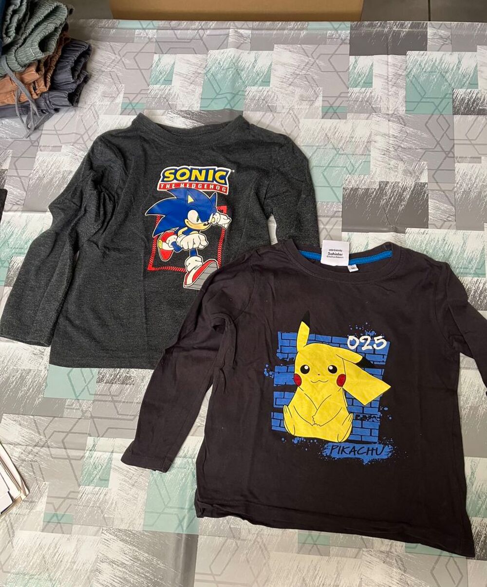 T-shirt manches longues Sonic Pikachu 5 ans Vêtements enfants