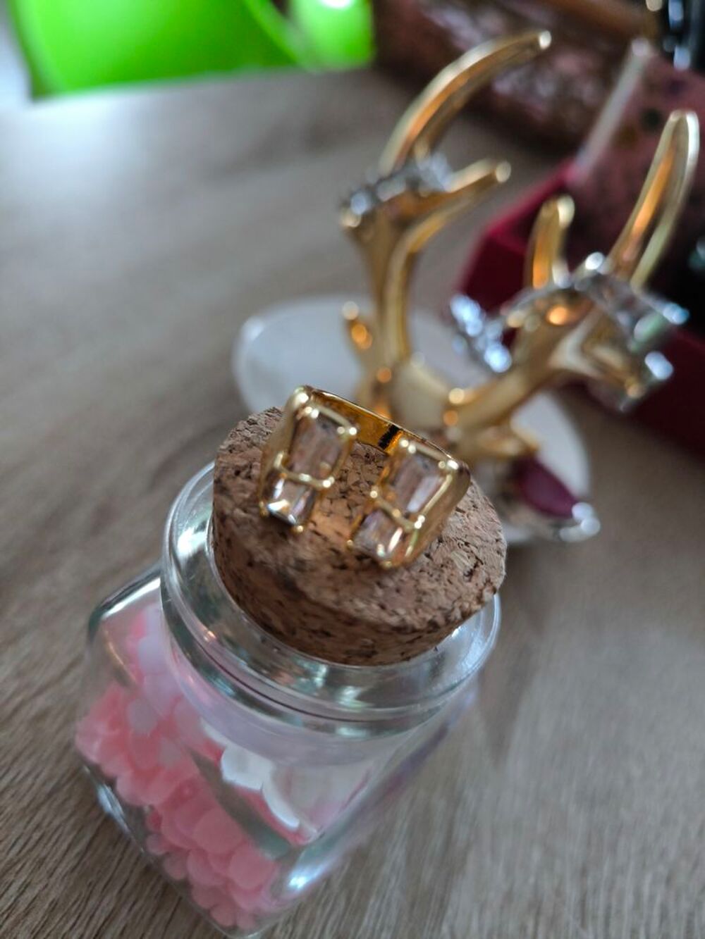 Bague femme vermeil et cristal autrichien r&eacute;glable Bijoux et montres