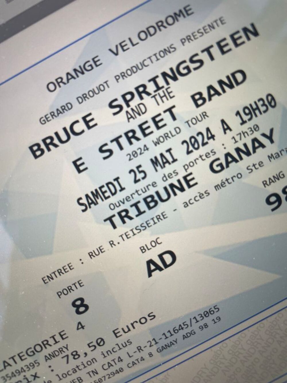 4 places du concert Bruce Springsteen Billetterie
