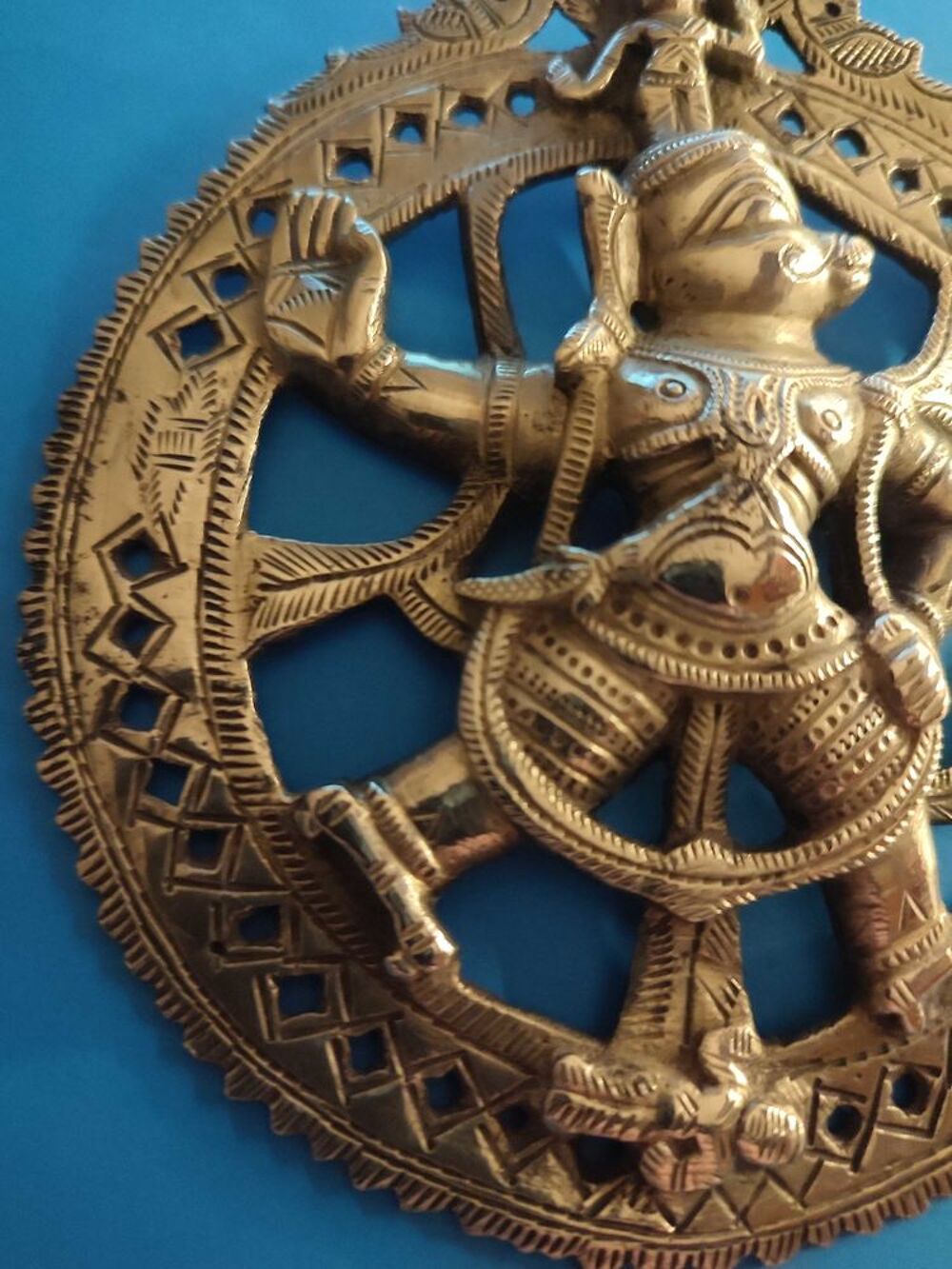 Amulette Hanuman en bronze 