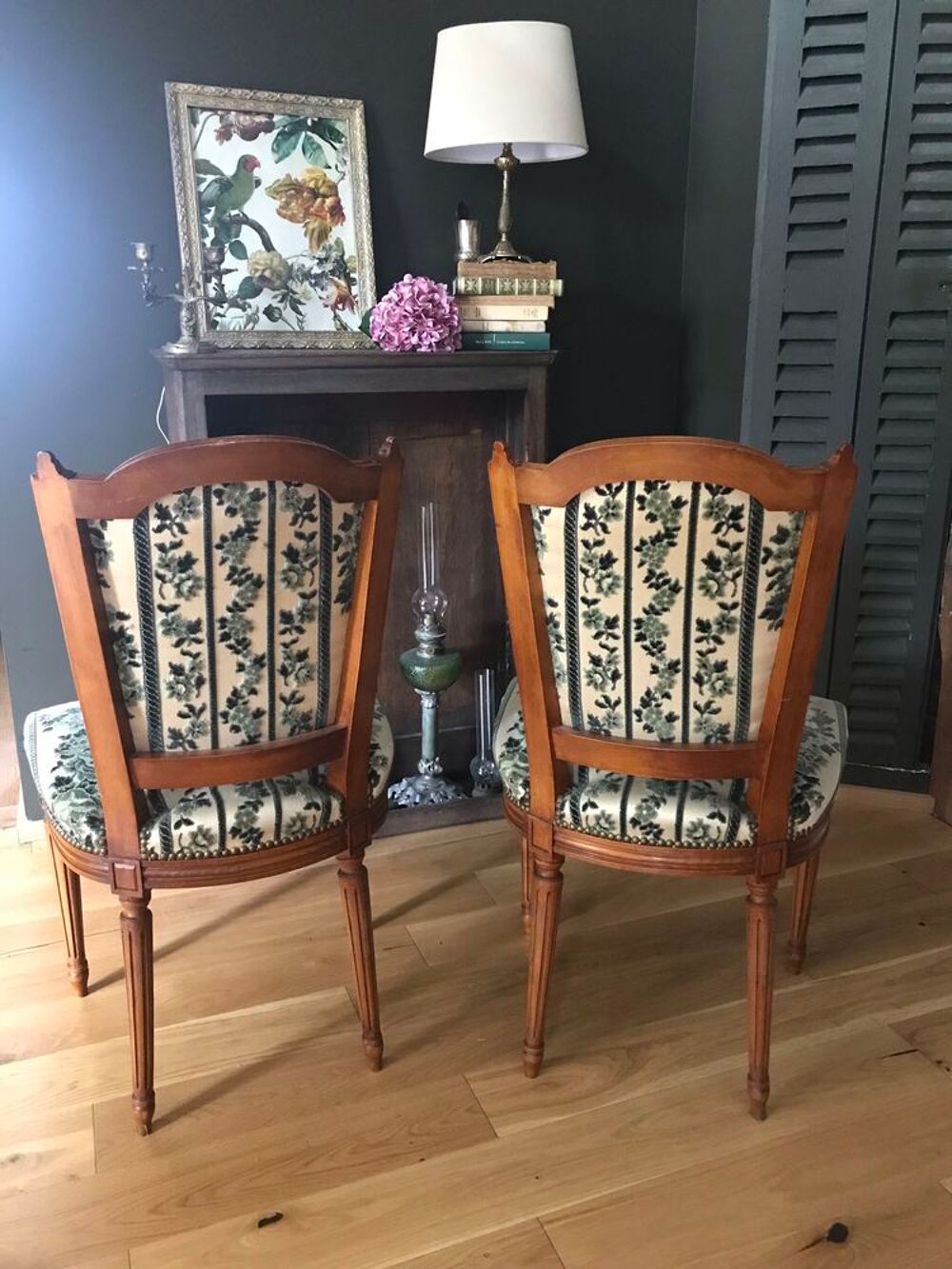 paire chaises velours tapisserie Meubles