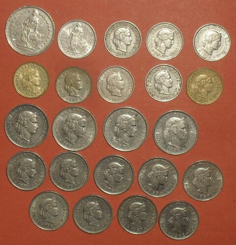 Lot de 23 pi�ces Suisse en tr�s bon �tat. 35 Montreuil (93)