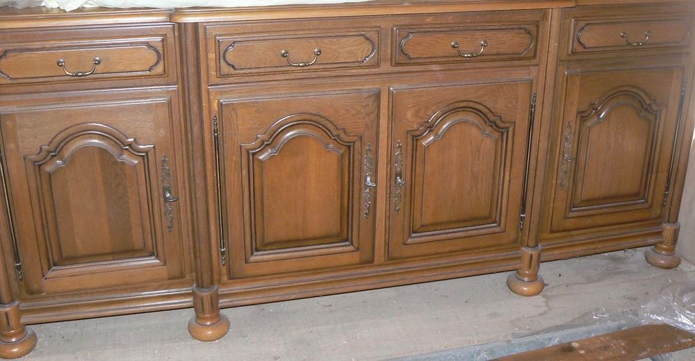 Grand buffet bas/enfilade en ch&ecirc;ne 4 portes 4 grands tiroirs Meubles