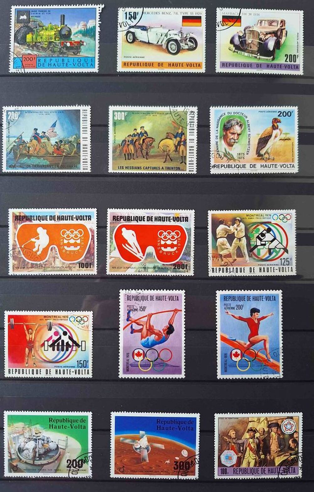 S&eacute;rie de timbres de collection de Haute-Volta bis 