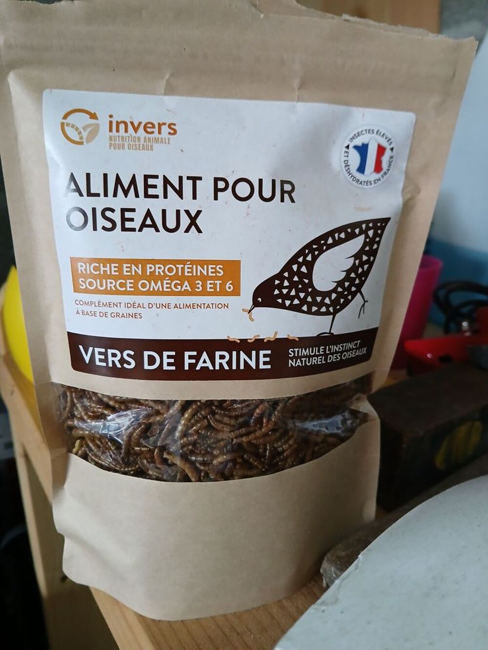   Vers de farine séchés alimentation oiseaux 