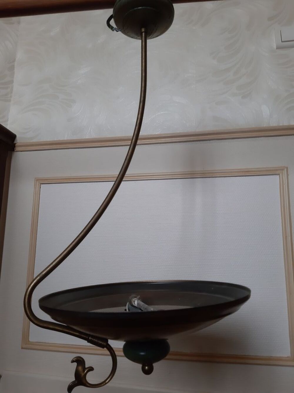 Lustre Plafonnier Acier 1 Lumi&egrave;re Décoration