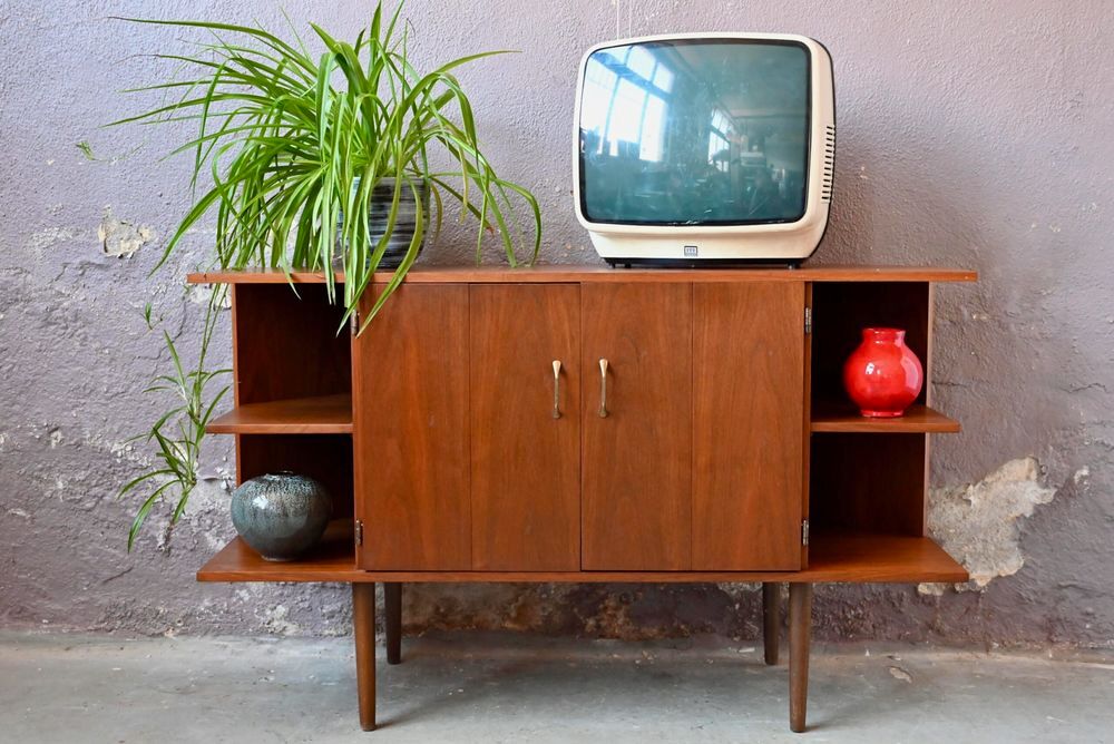 Commode enfilade meuble hifi t&eacute;l&eacute; &agrave; niche buffet design 1960 Meubles