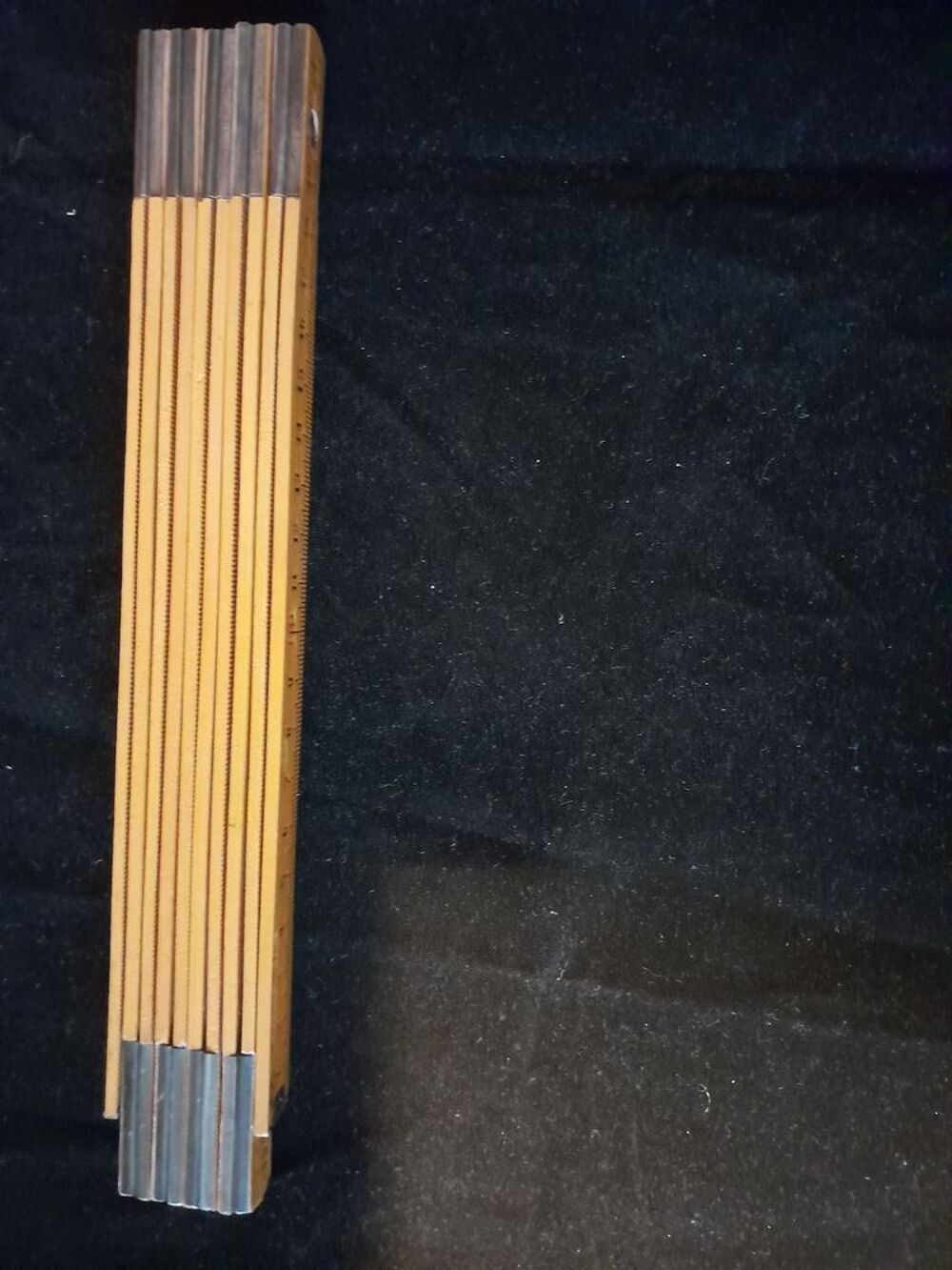 Ancien Double M&egrave;tre D&eacute;pliant en Bois jaune Bricolage