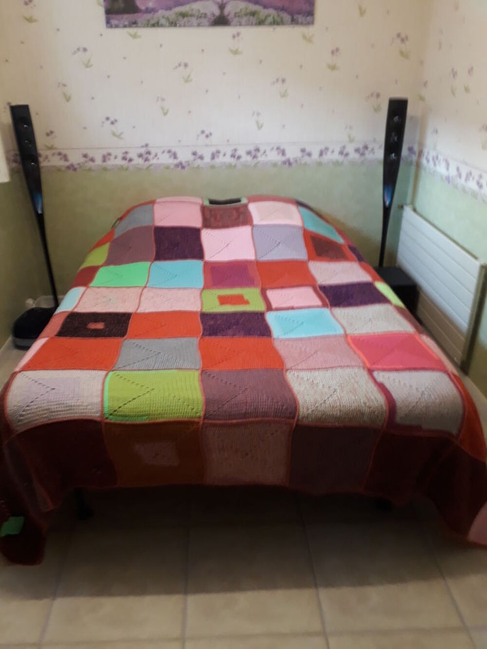 Plaid fait main au crochet 2.50 x 2.10 . 30€ Décoration