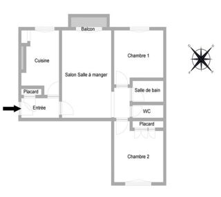  Appartement � vendre 3 pi�ces 55 m�