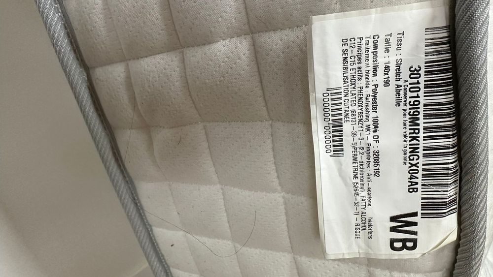 Matelas 140x190cm, en stretch abeille, PALACIO Meubles