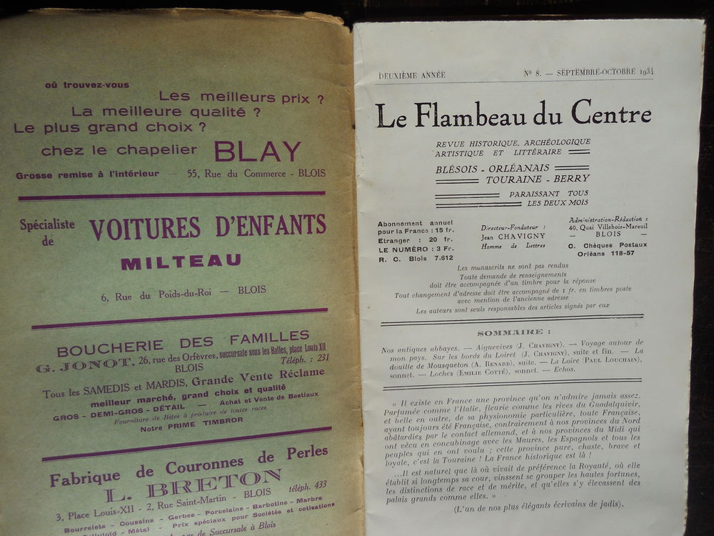 LE FLAMBEAU du CENTRE 1934 Livres et BD