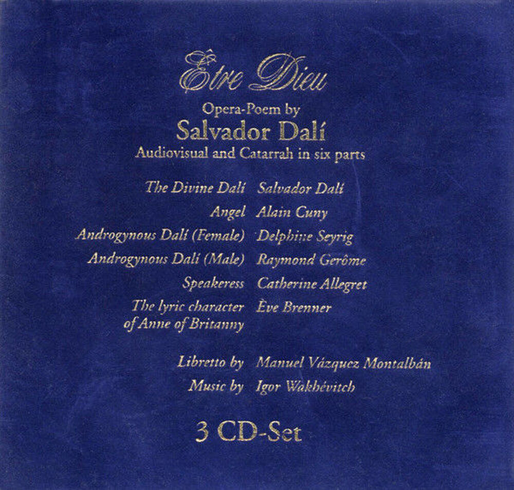 Coffret CD &Ecirc;tre Dieu (Salvador Dali)
Etre Dieu Opera Po&egrave;me CD et vinyles