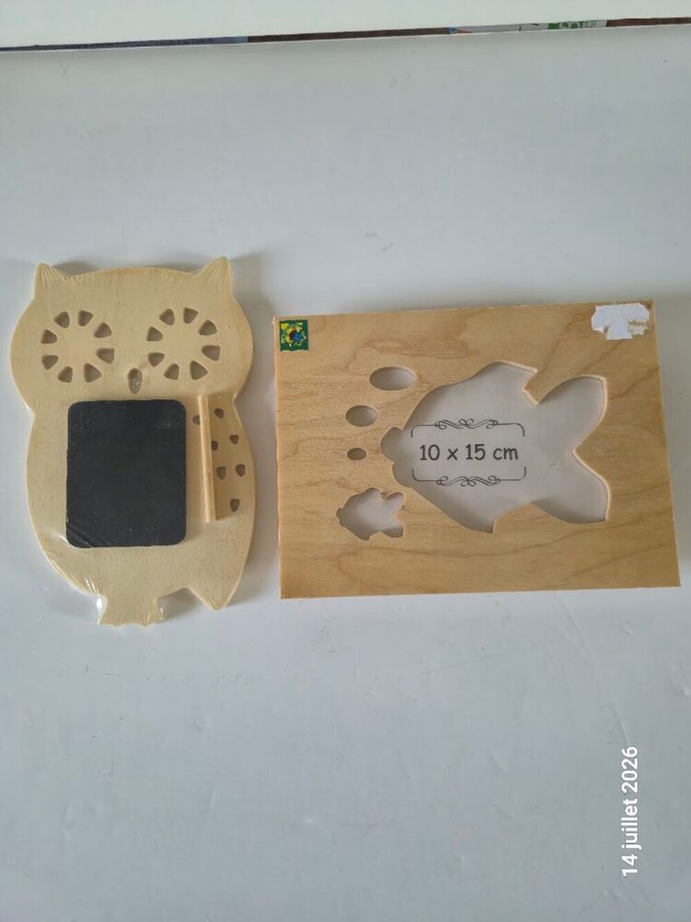 Un cadre photo poisson et 1 ardoise hibou en bois et &agrave; peind Bricolage