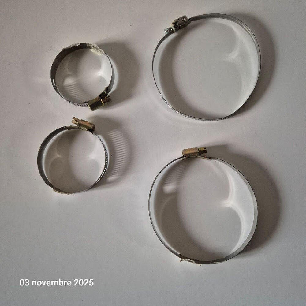 Lot de 4 colliers en acier inoxydable neufs, type serflex po Bricolage