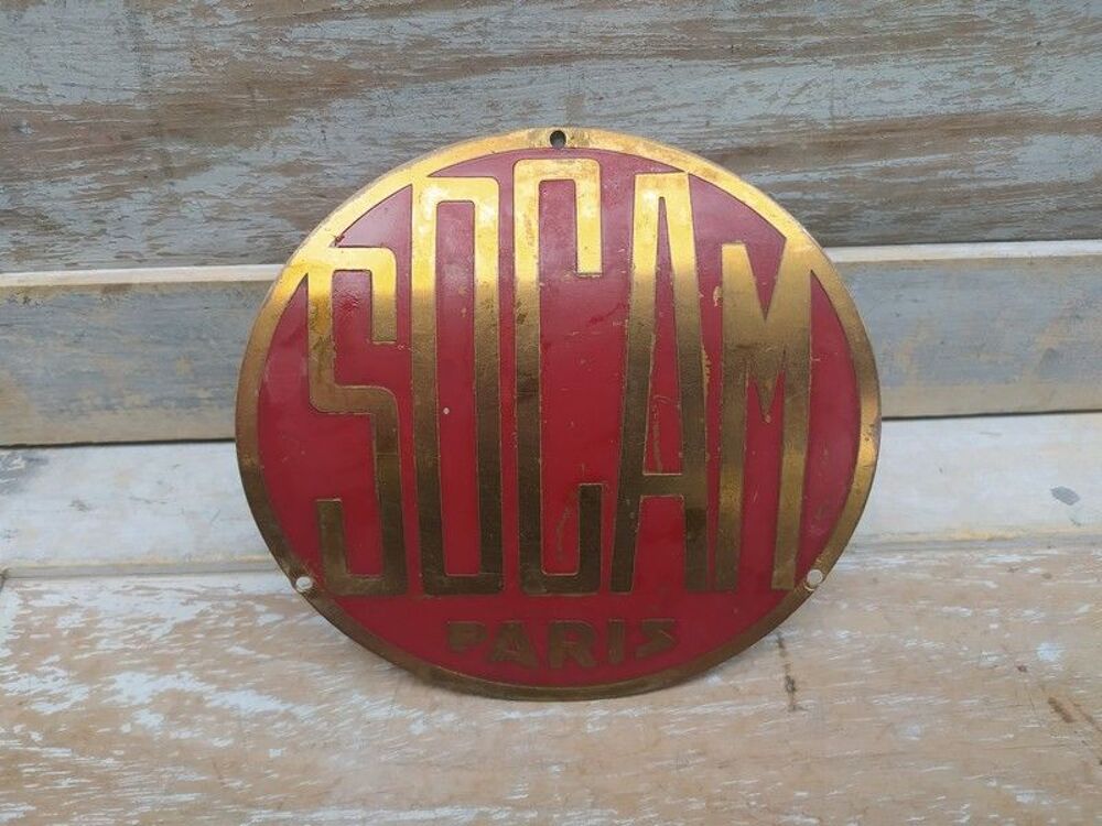 Ancienne Plaque Publicitaire Laiton Construction Socam Paris 