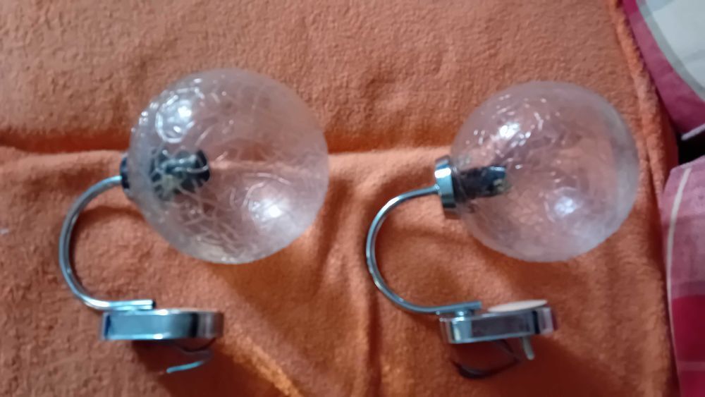 Paire d appliques boules et chrome 70'S Décoration