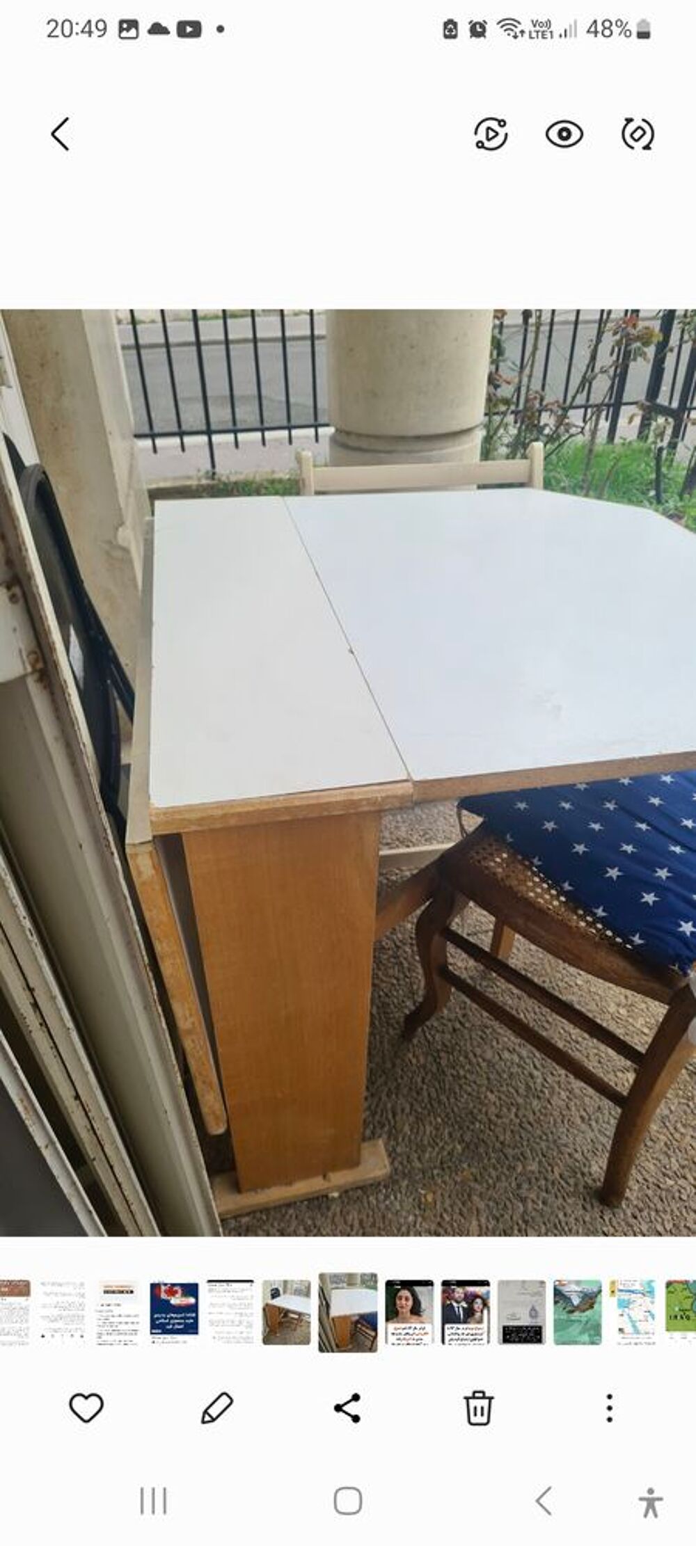 Table pliant blanc tres bon etat Meubles