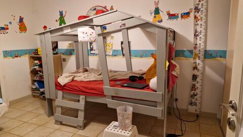 Lit cabane et matelas 100 Falicon (06)
