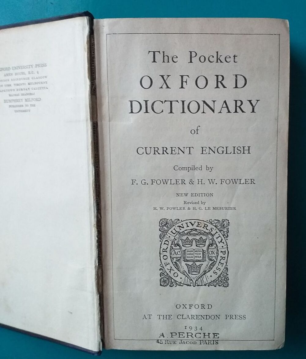  The pocket Oxford dictionary of Current English compiled by Livres et BD