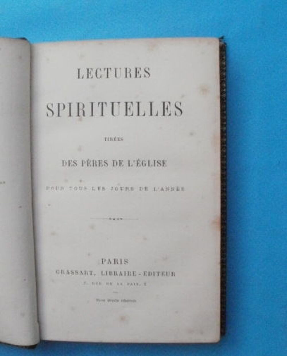 LECTURES SPIRITUELLES Tir&eacute;es des P&egrave;res de l'Eglise Livres et BD