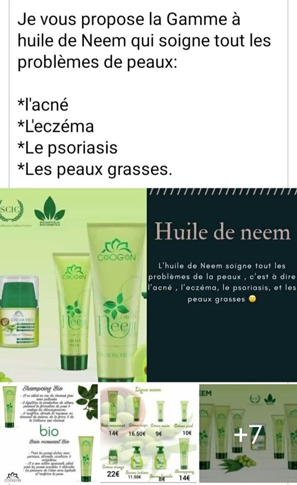 produits de la Gamme neem 100%bio. Maroquinerie