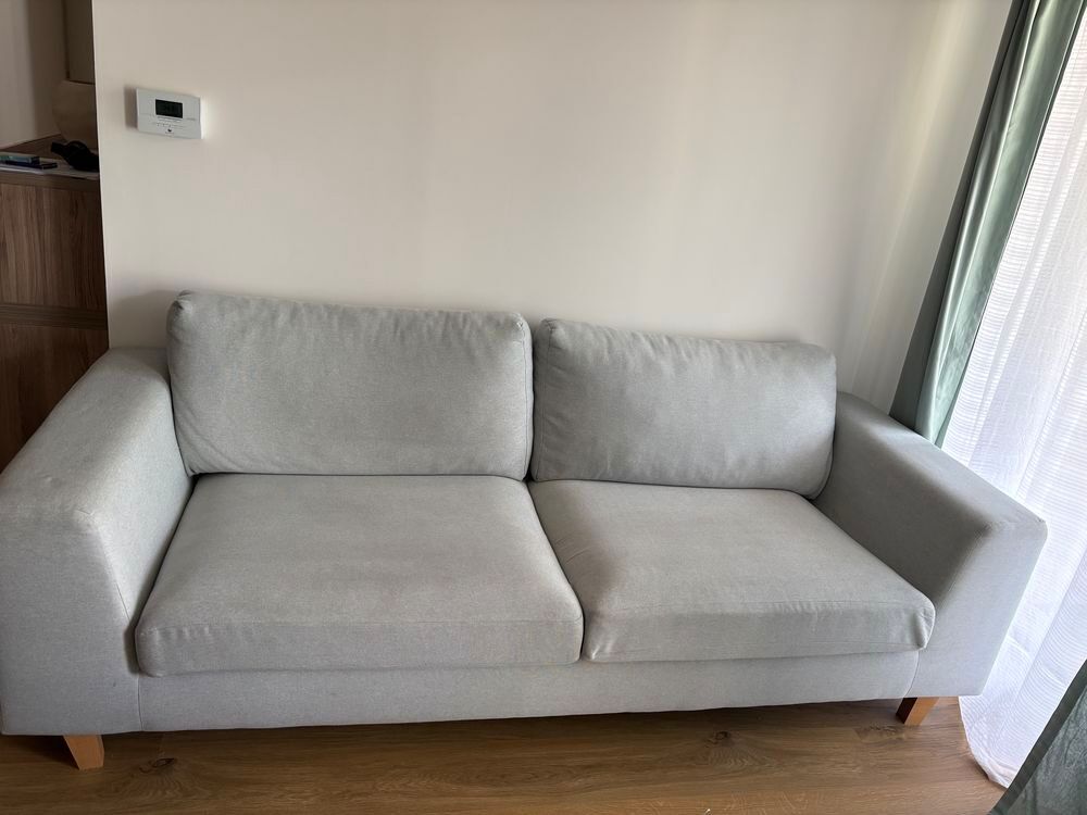 Canap&eacute; droit tissu gris Meubles