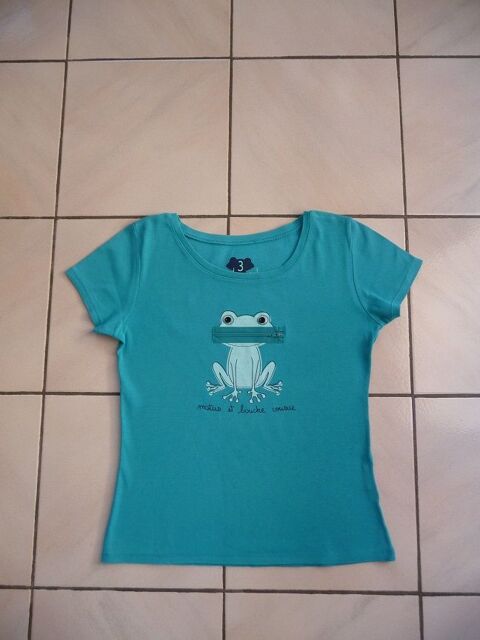 Tee-shirt turquoise Grenouille CACHE-CACHE 12 Celles-sur-Belle (79)