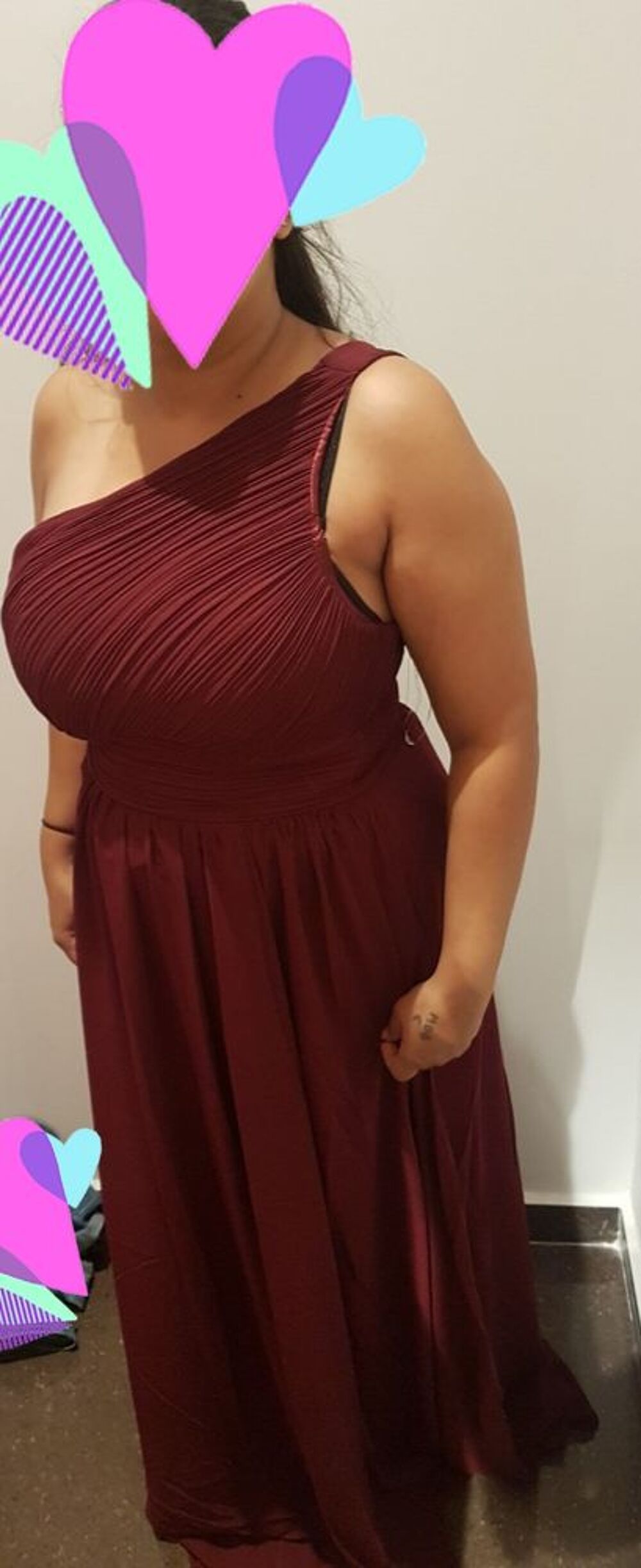 robe neuf en mousseline couleur bordeaux Vêtements