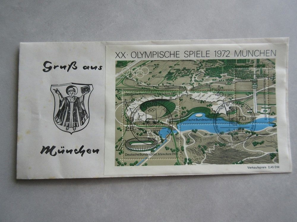 Timbre premier jour Jeux Olympiques de Munich 1972 