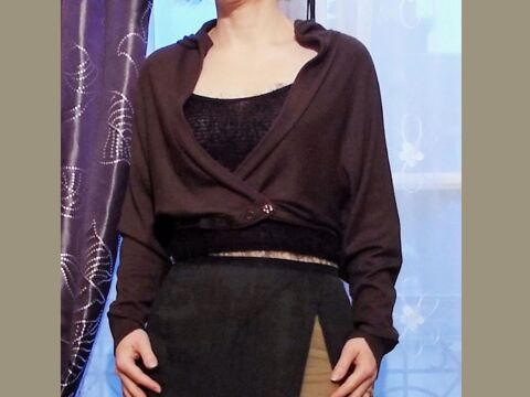 Gilet Marron Chocolat Effet Coeur Crois�- Cop Copine 50 Paris 15 (75)