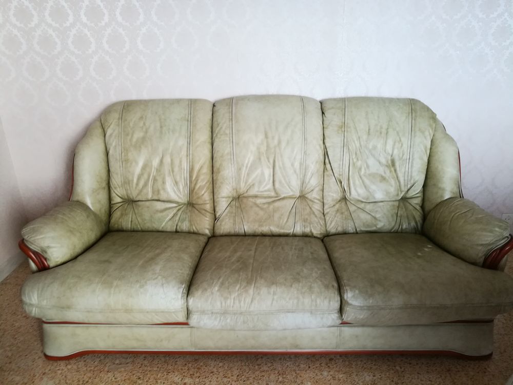 canape cuir vert clair. Meubles