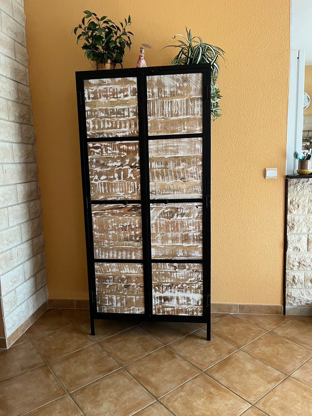 ARMOIRE METAL ET BOIS DE MANGUIER Maison du mon Meubles