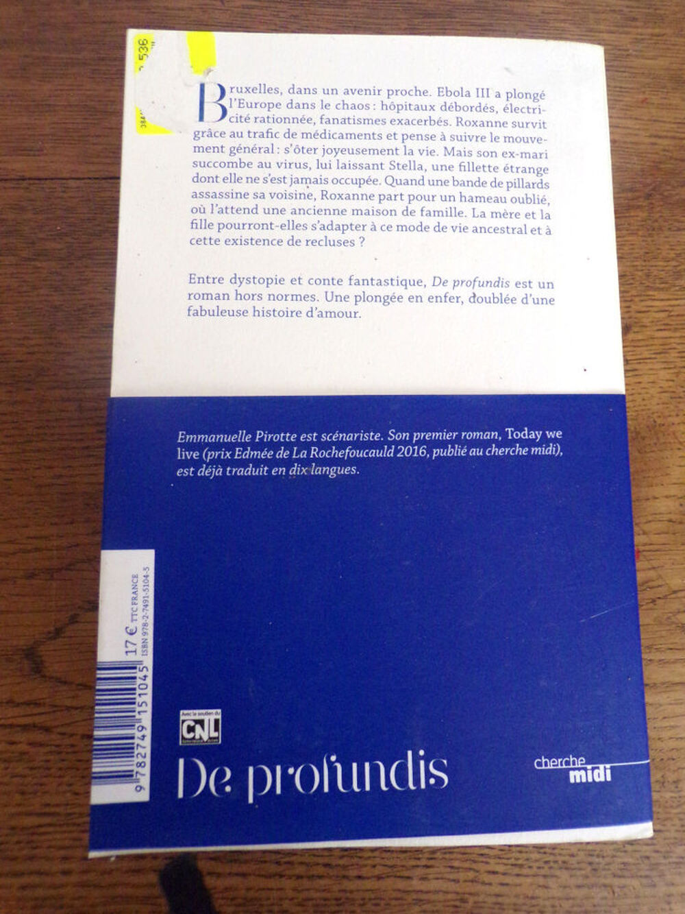 De profundis Emmanuelle Pirotte &eacute;ditions du cherche midi Livres et BD
