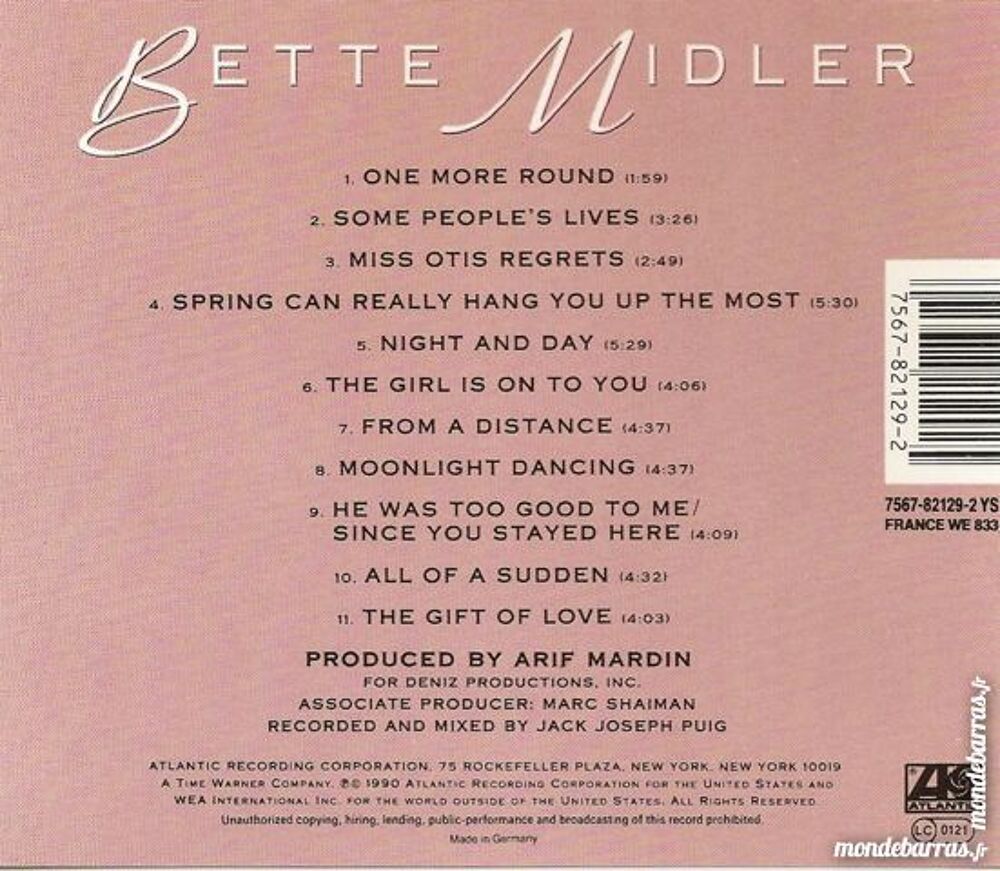 Bette Midler Somes peoples lives CD et vinyles