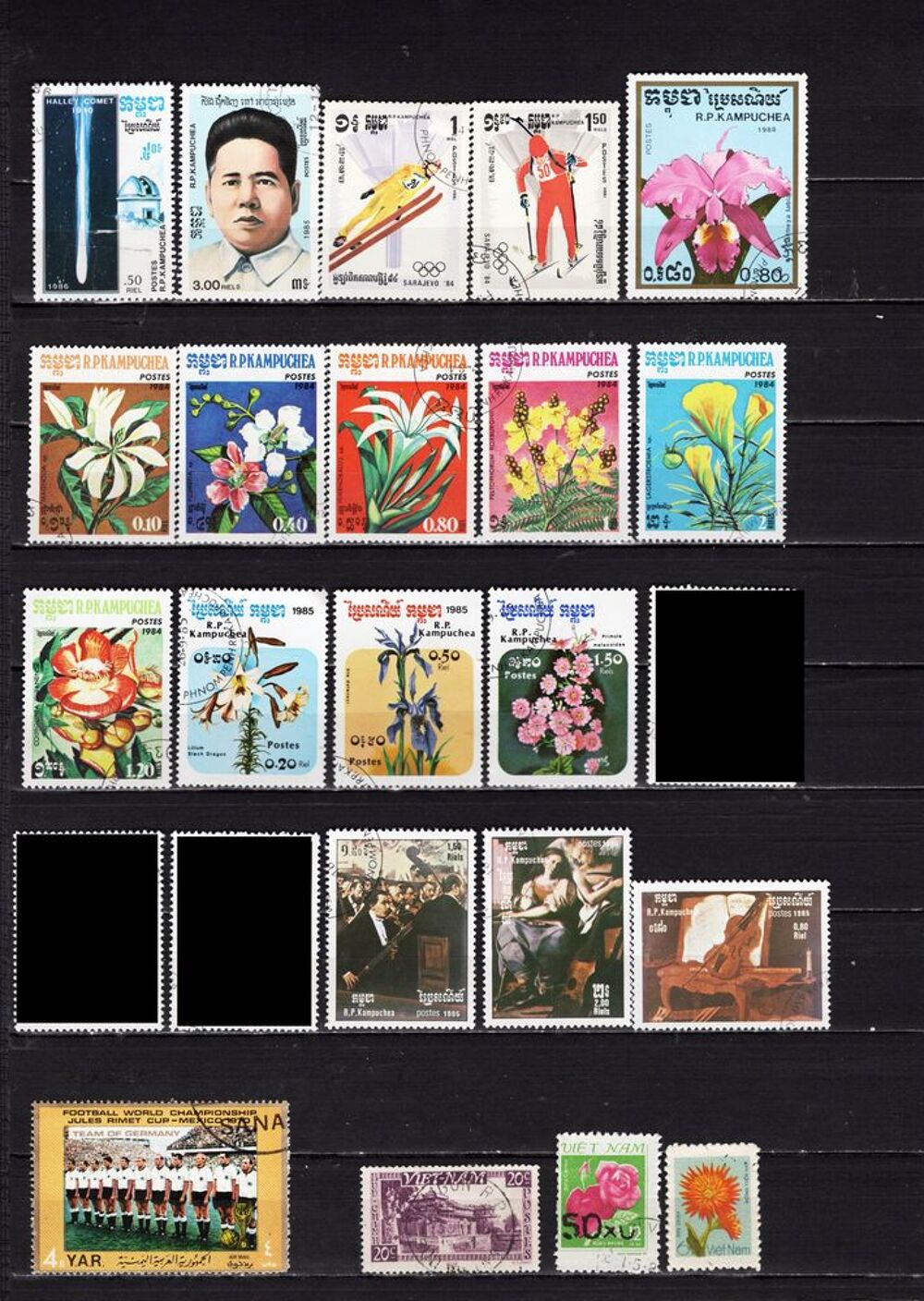 lot de 111 timbres d'ASIE 