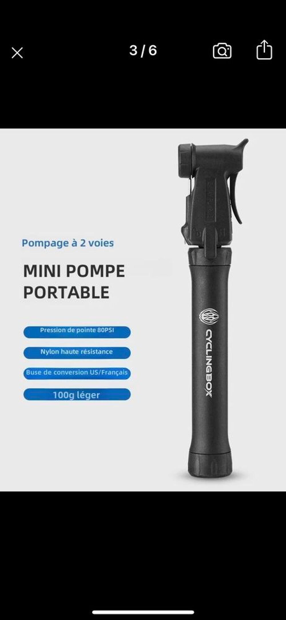 pompe v&eacute;lo 3 mod&egrave;le Vélos