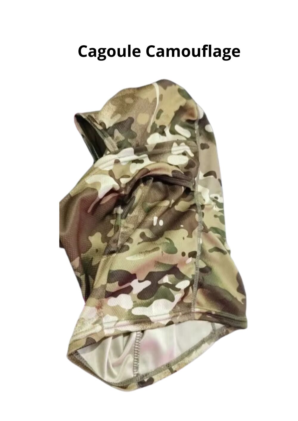 Cagoule camouflage neuve - Taille unique, 100% polyester Vêtements