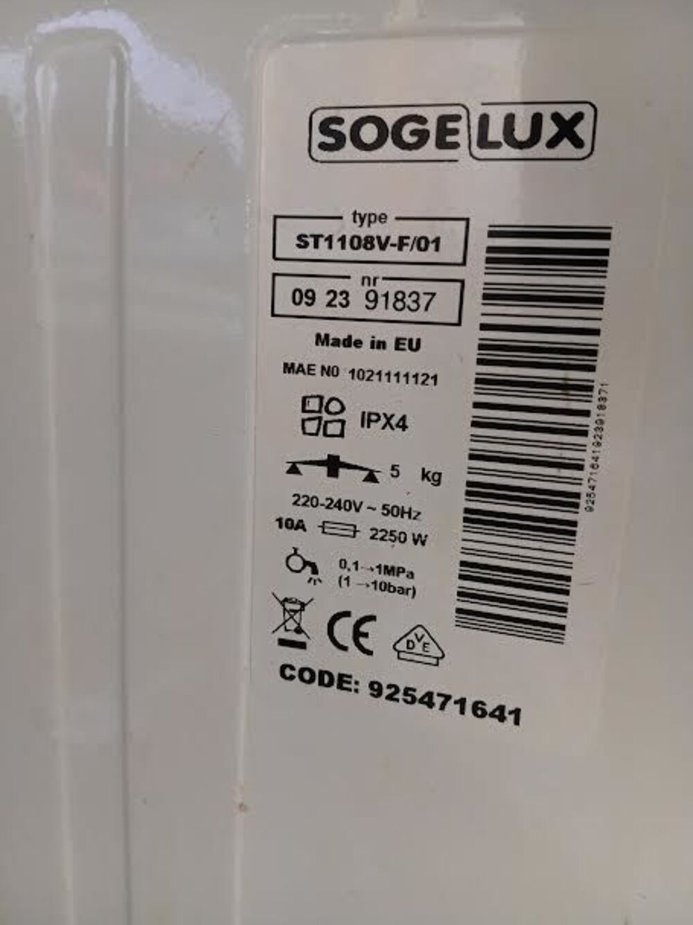 MACHINE A LAVER SOGELUX Electroménager