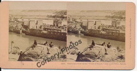 ÉGYPTE PHILAE Pearl of Egypt Island Photographie Stereoview 0 Loches (37)