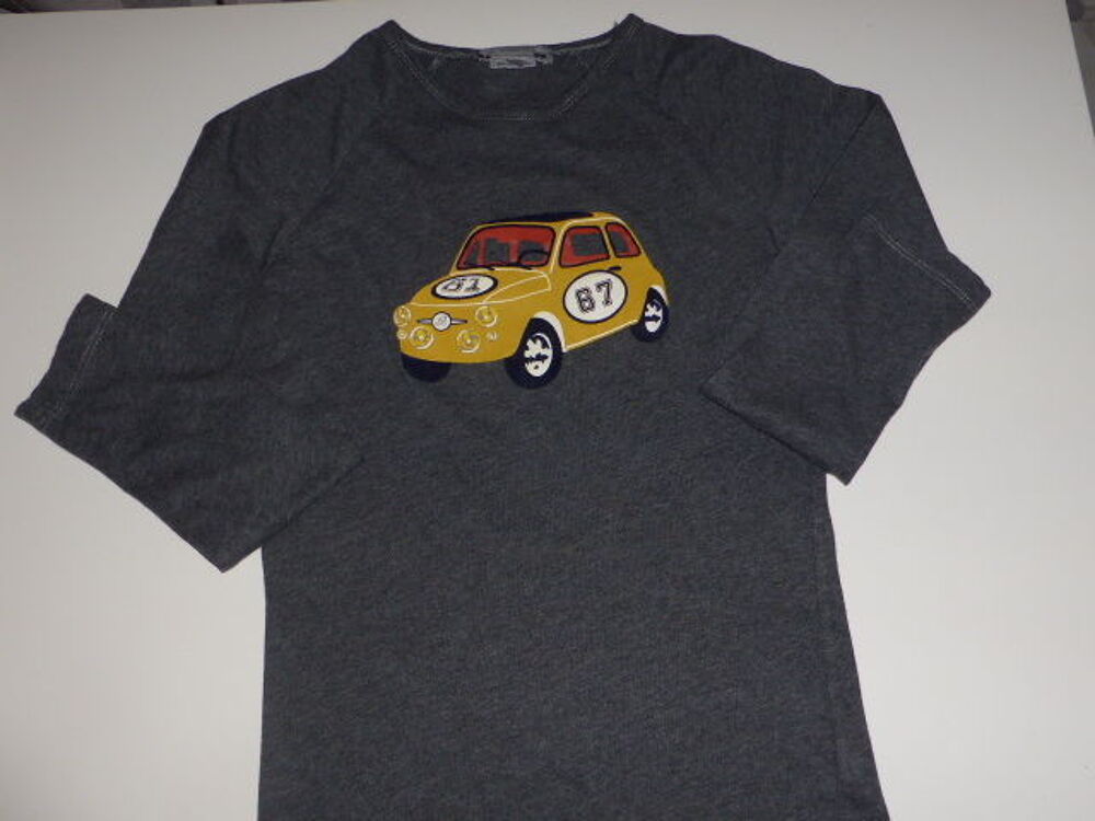 Bonpoint T-shirt gris motif voiture jaune 8 ans Vêtements enfants