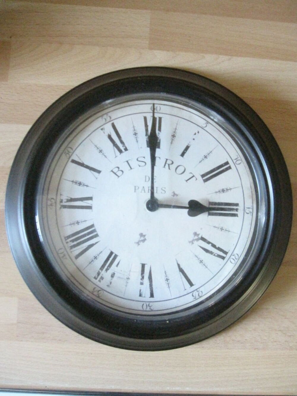 Horloge ronde bistrot 23cm Décoration