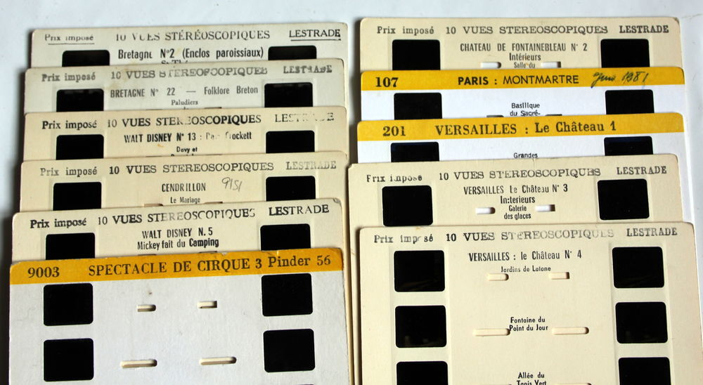 STEREOSCOPE LESTRADE SIMPLEX IVOIRE avec 11 cartes Photos/Video/TV